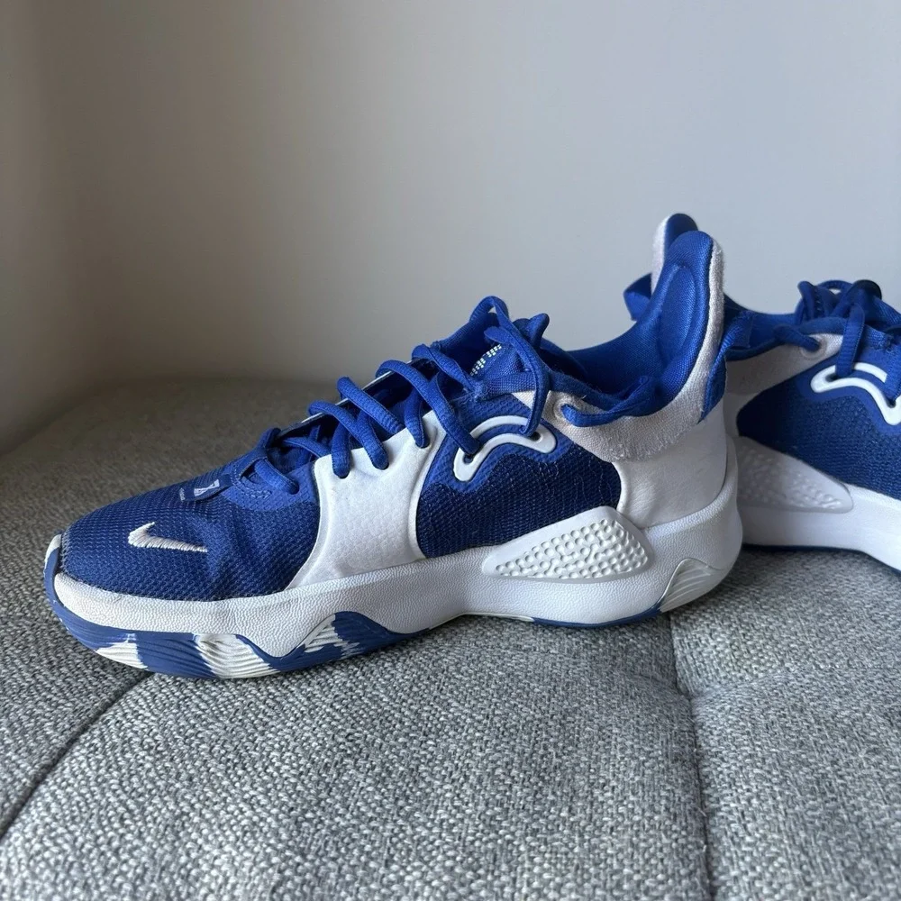 Nike Paul George PG 5 TB Royal Blue White Basketball Shoes Sneakers Sz 4.5 Youth